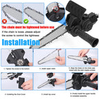 6 Inch Electric Drill Modified To Electric Chainsaw Woodworking Cutting Tool