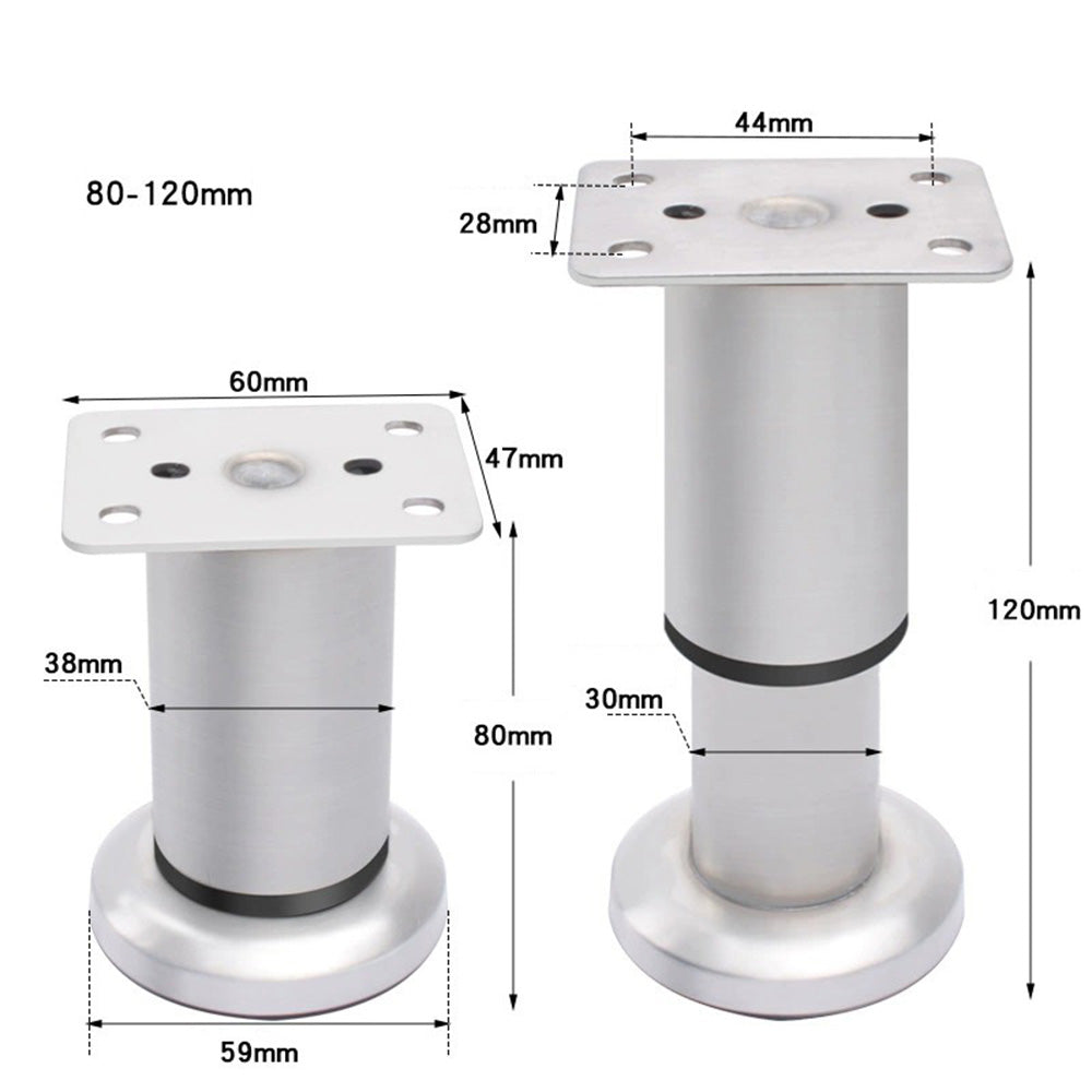 4pcs Stainless Steel Furniture Support Legs Adjustable in Height Main image