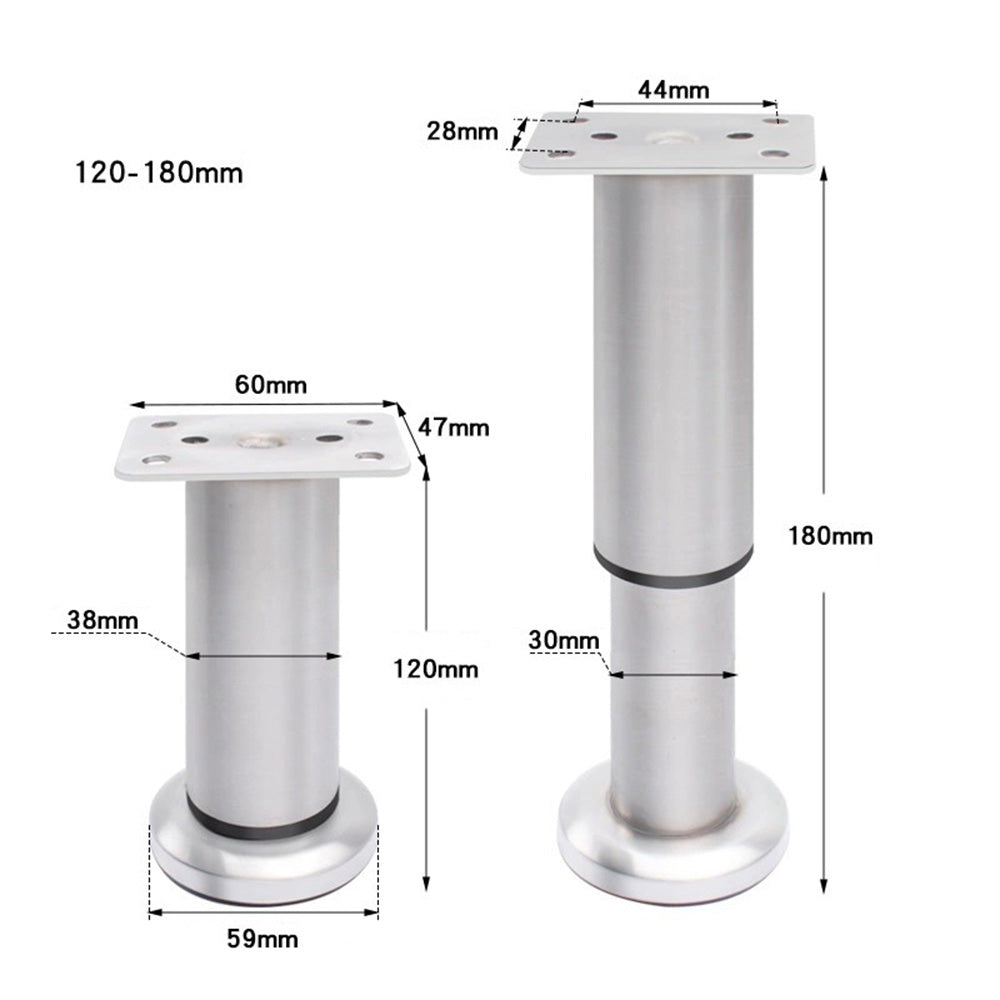 4pcs Stainless Steel Furniture Support Legs Adjustable in Height Secondary image