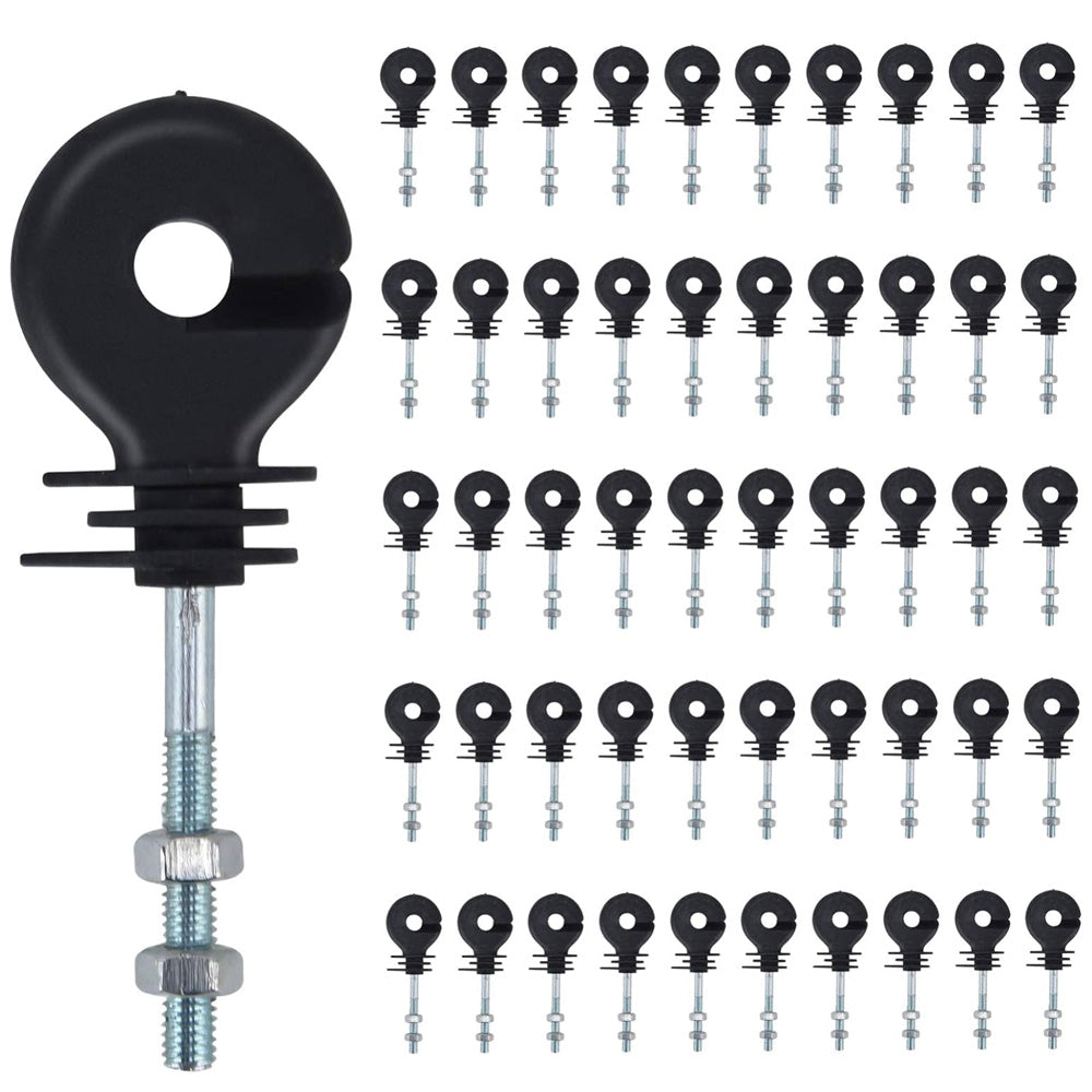 50 Pcs Electric Fence Insulation Screw Insulated Attachment Ring Insulator M6 Main image