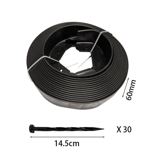 6cm x 10m Lawn Garden Edging Kit  Flexible Durable Border Paver
