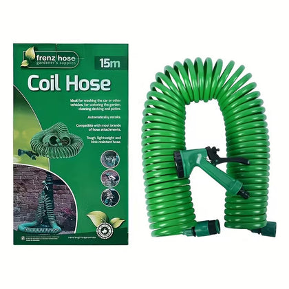 15m 30m Spiral Garden Hose With Spray Gun Spring Coil Garden Hose