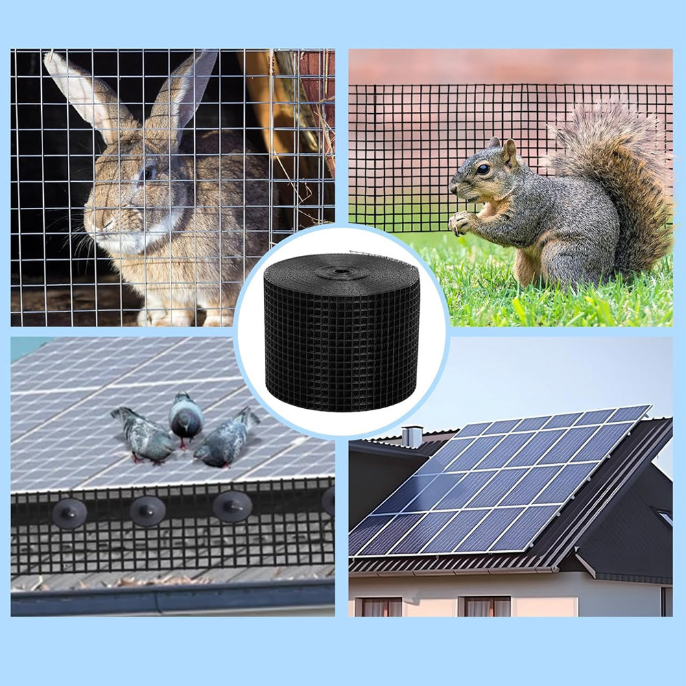 Solar Panel Bird Net Guard 8"x 100ft 100pcs Stainless Steel Fasteners Clips Secondary image