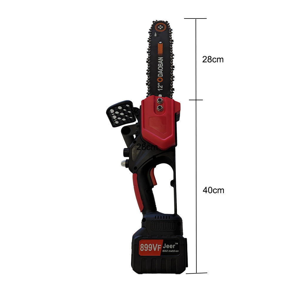 12 Inch  Electric Chain Saw 2 Batteries Woodworking Pruning Chainsaw