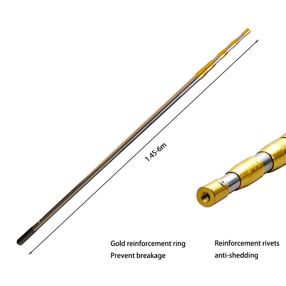 6m 19.5FT Fruit Picker Telescopic  Stainless steel Extension Pole hook sickle