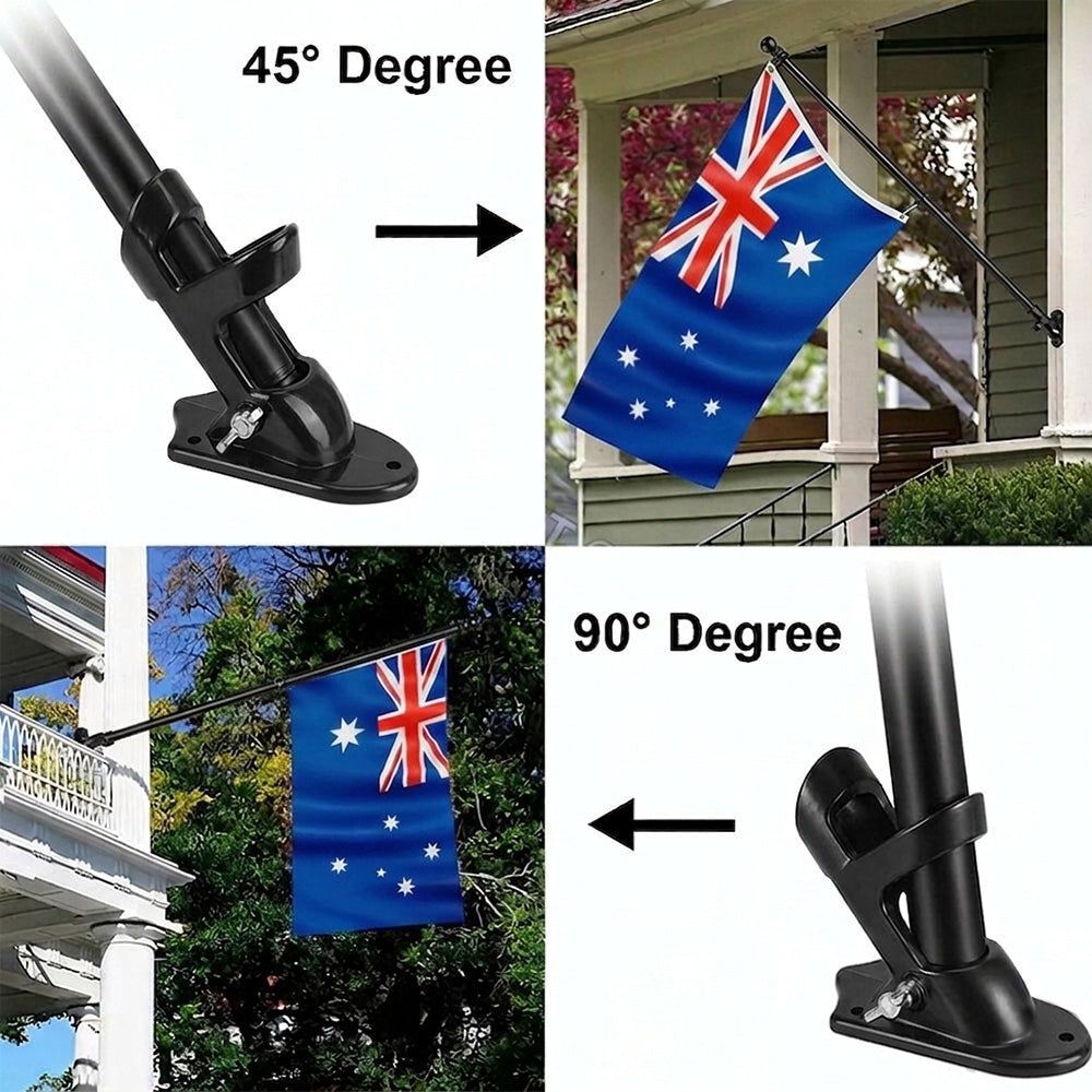5-section 1.9m Telescoping Flagpole Kit 2-angle Mounting Stand