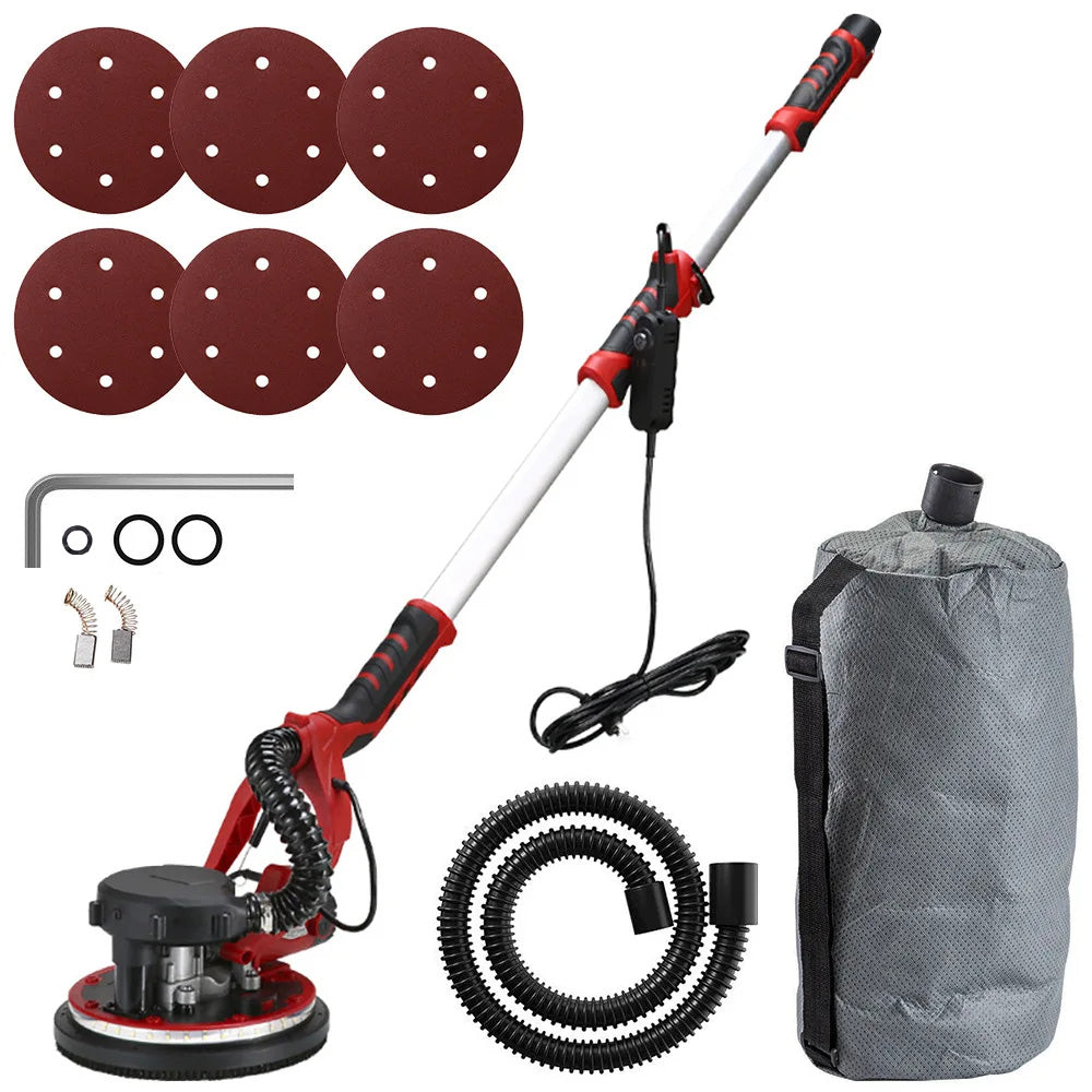 1250W 225mm Self Sucking Dustless Wall Polishing Machine long Rod LED Main image