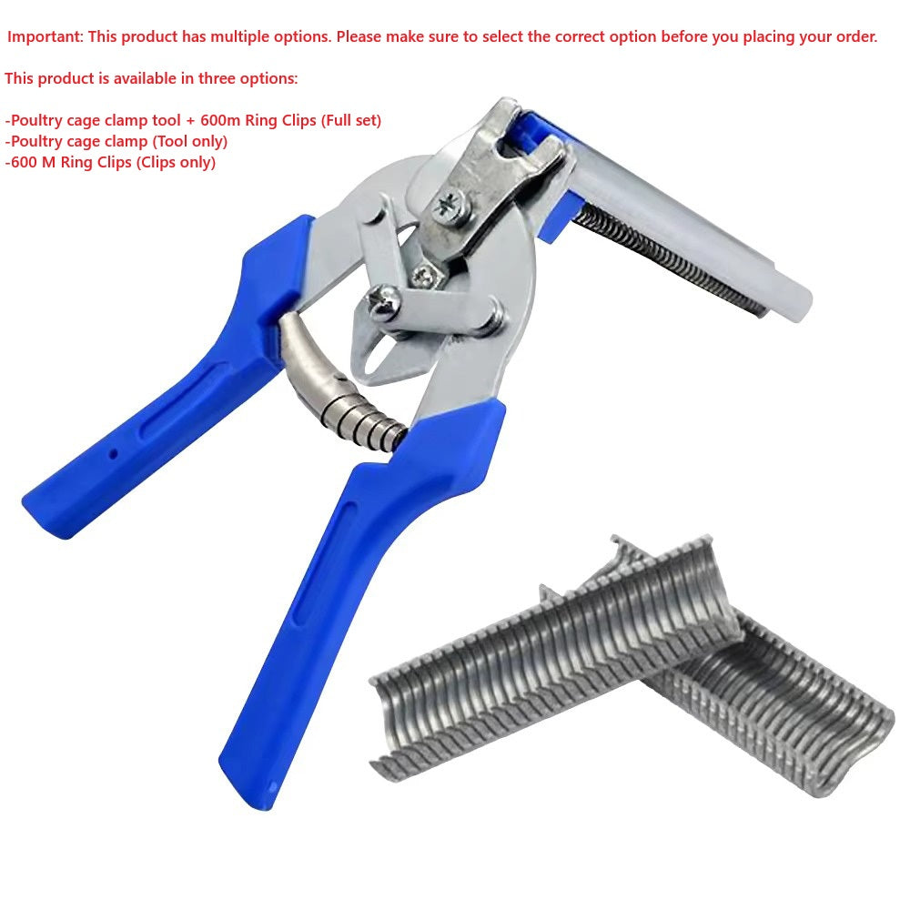 Poultry Cage Plier Fencing Gun Fastener Stapler M Wire Ringer 600 Clips - Notes.: Please select option full set / tool only / Clips only Secondary image