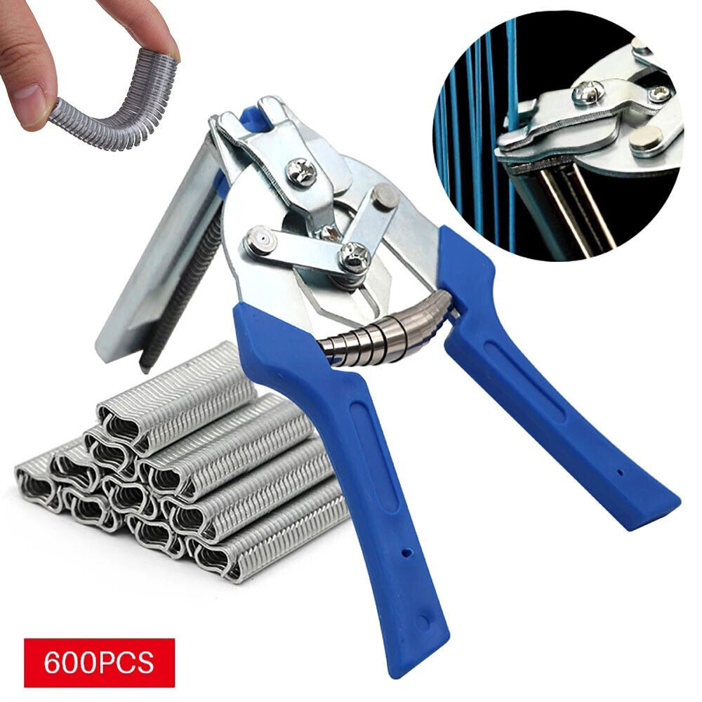 Poultry Cage Plier Fencing Gun Fastener Stapler M Wire Ringer 600 Clips Main image