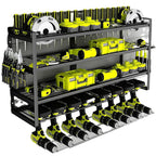 Power Tool Organizer Wall Mount High-capacity Storage 4 Layers 8 Drill Holder