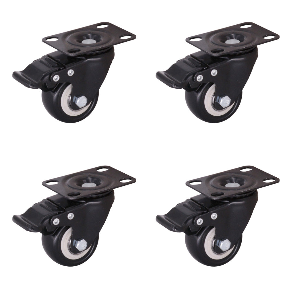 4 pcs 1.5" Heavy Duty Swivel Caster Wheels Brake Swivel Wheels Main image