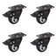 4 pcs 1.5" Heavy Duty Swivel Caster Wheels Brake Swivel Wheels