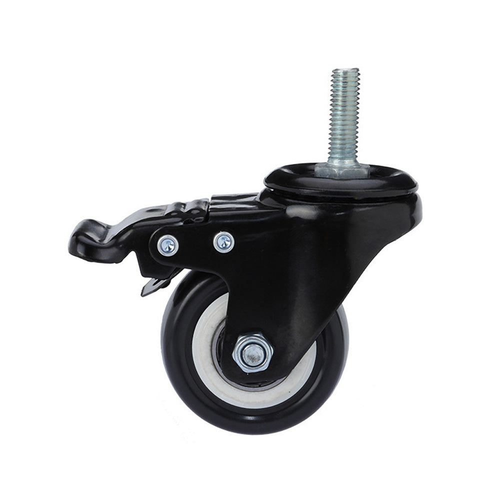 4 pcs 2" Heavy Duty Swivel Caster Wheels M10 Threaded Stem Brake Swivel Wheels Secondary image