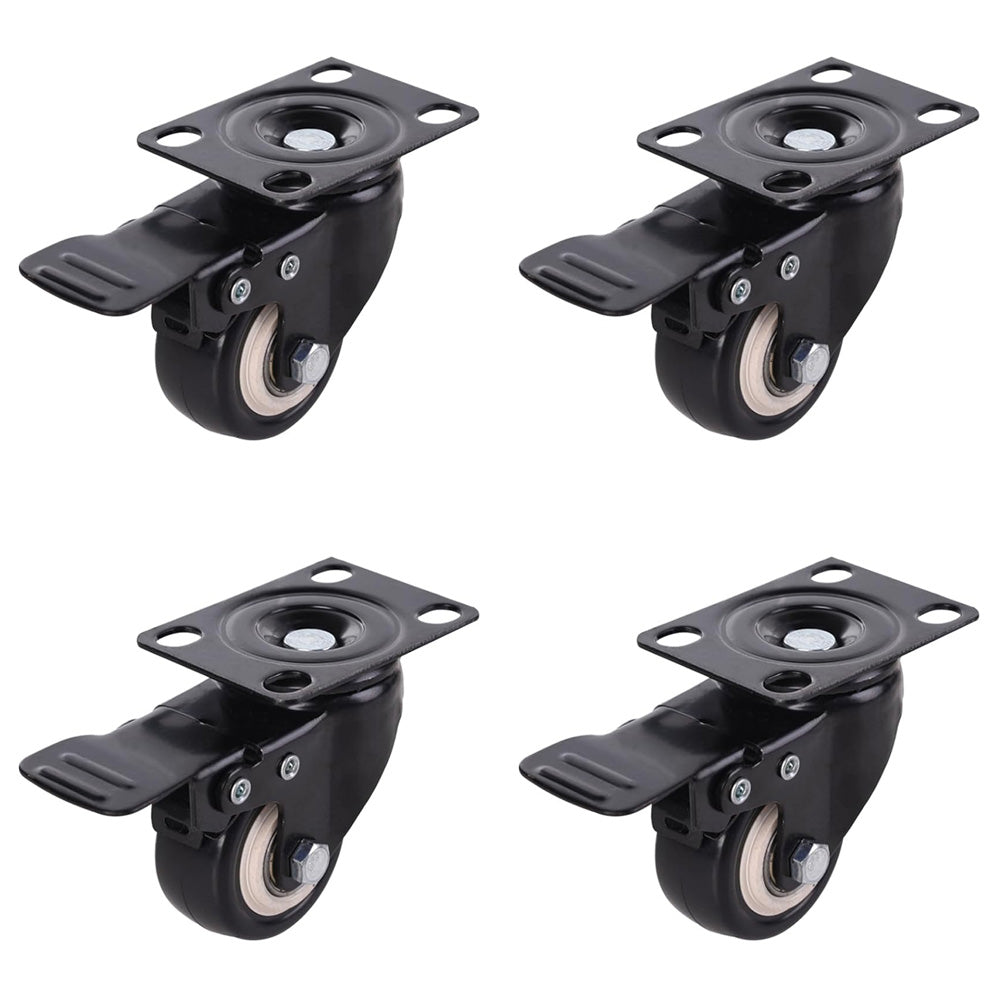 4 Pcs 2" Heavy Duty Swivel Castor Wheels Trolley Furniture Caster With Brake Main image