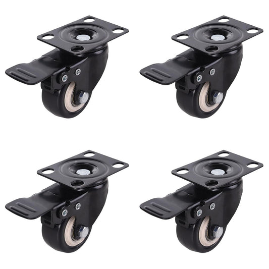 4 Pcs 2" Heavy Duty Swivel Castor Wheels Trolley Furniture Caster With Brake