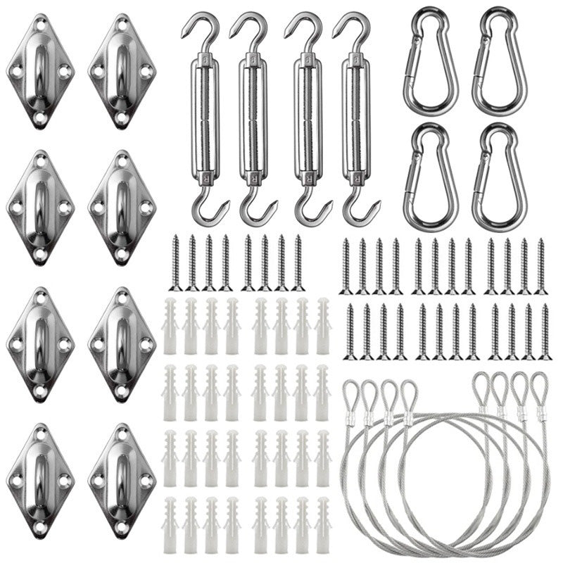 84 pcs Stainless Steel Sun Shade Sail Accessory Wall Mounting Hardware Kit Main image