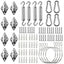 84 pcs Stainless Steel Sun Shade Sail Accessory Wall Mounting Hardware Kit