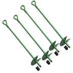 4 Pcs 18" Long Green Ground Anchor Heavy Duty Anchor Hook Solid Steel Shaft