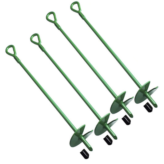 4 Pcs 18" Long Green Ground Anchor Heavy Duty Anchor Hook Solid Steel Shaft