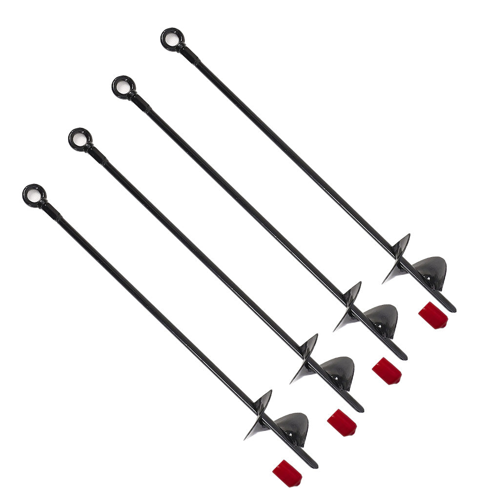 4 Pcs 30" Long Black Ground Anchor Heavy Duty Anchor Hook Solid Steel Shaft Main image