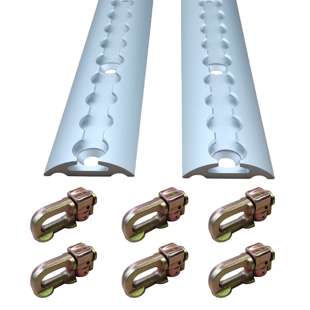 2Pcs 1.5M Sloped Edges Anchor Track 6 pcs Double Stud Fittings Main image