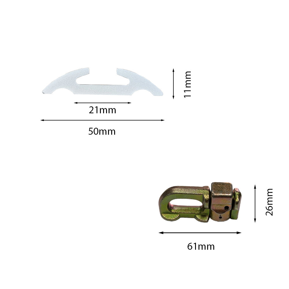 2Pcs 1.5M Sloped Edges Anchor Track 6 pcs Double Stud Fittings