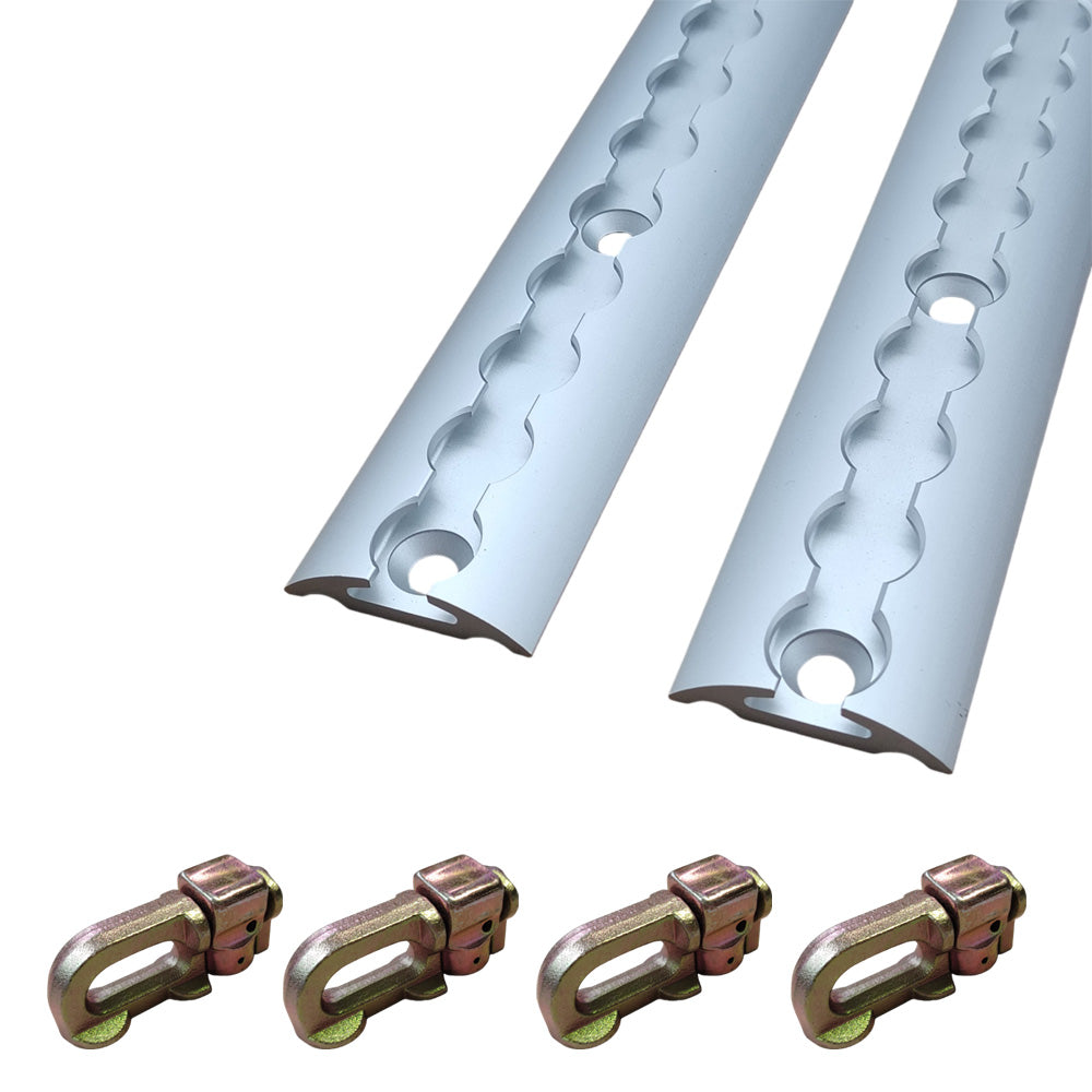 2Pcs 1M Sloped Edges Anchor Track 4 pcs Double Stud Fittings Main image