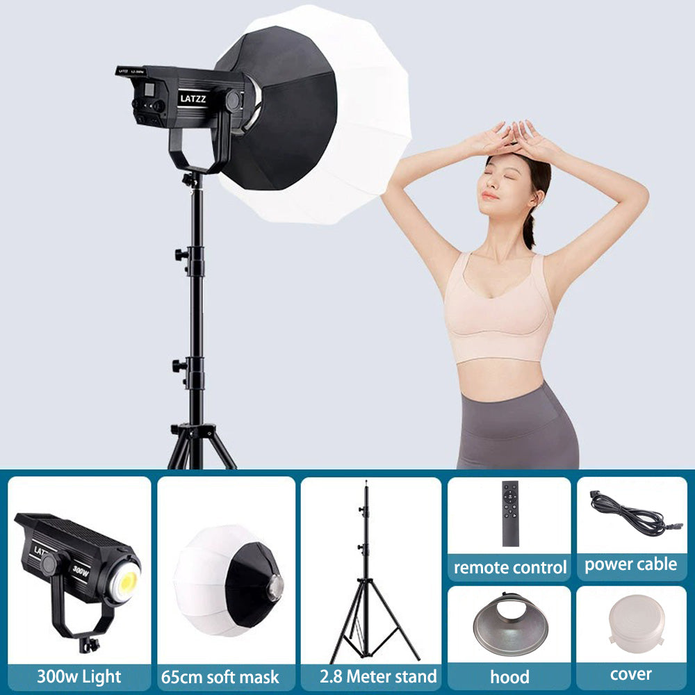 300W LED Photography Light 65cm Soft Mask 2.8 Meters Stand Secondary image