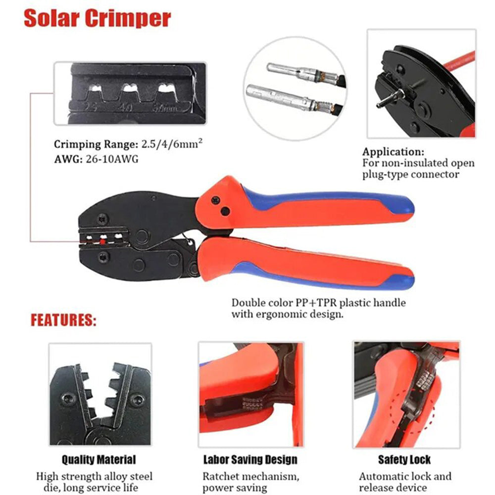 Solar Crimping Stripper and Cutter Tools 10pcs Solar Panel Cable Connectors Secondary image