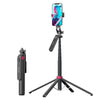 1.8m Aluminum Alloy Quadripod Shelf Bluetooth Selfie Stick Stand Stabilizer