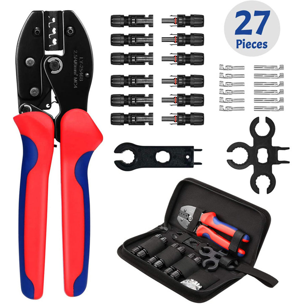 Solar Crimping Tool Kit Cable Connector 6pcs Male Female Solar Connector Main image