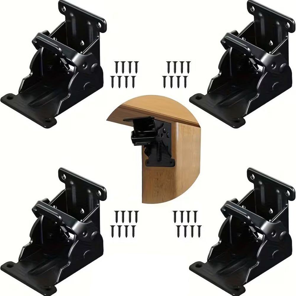 4pcs 0-90 Degree Folding Table Leg Brackets Self Lock Hinges Main image