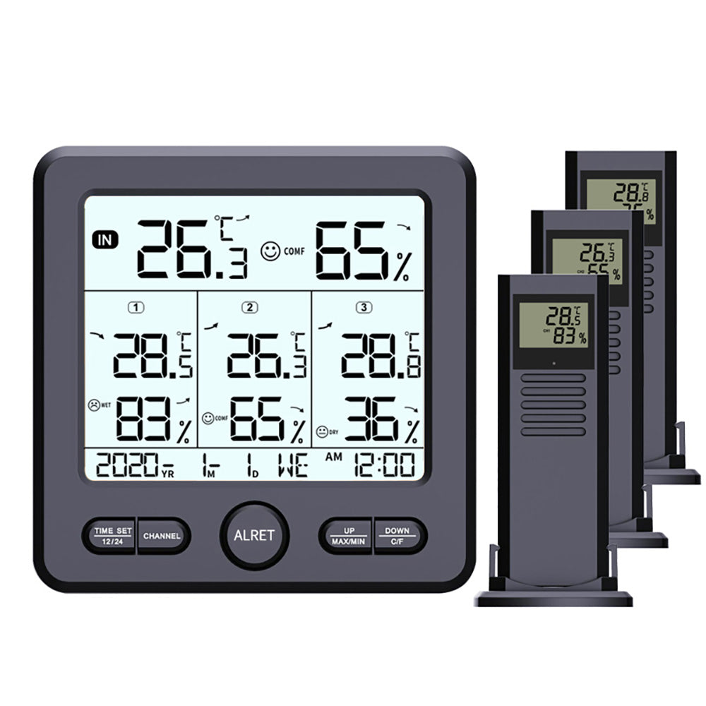 TS-6210 Multifunctional Wireless Thermometer Hygrometer Alert Clock Calendar Main image