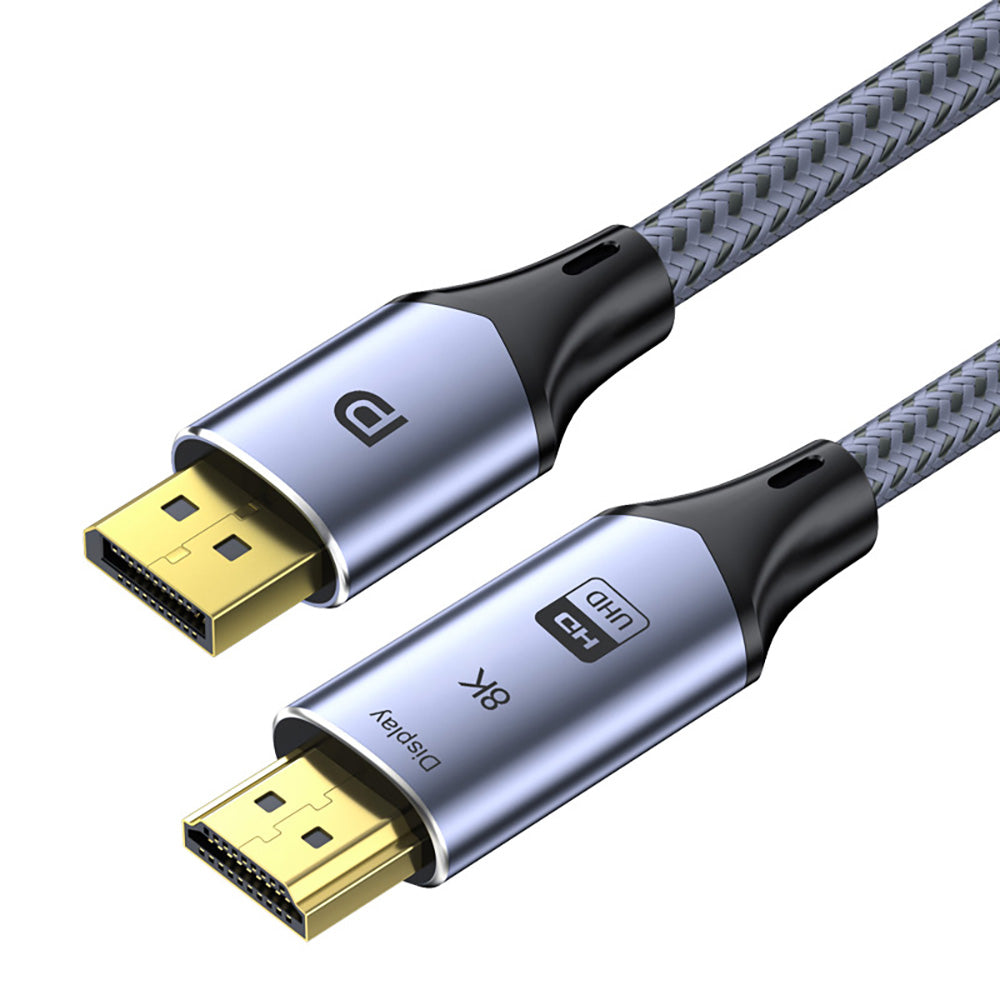 2m Male to Male Adapter DisplayPort to HDMI-Compatible 8K 60Hz DP to HDMI Cable