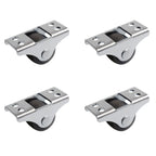 4Pcs 1/2 Inch Mini Fixed Caster Wheels  for Furniture Cabinets Under Bed Drawer