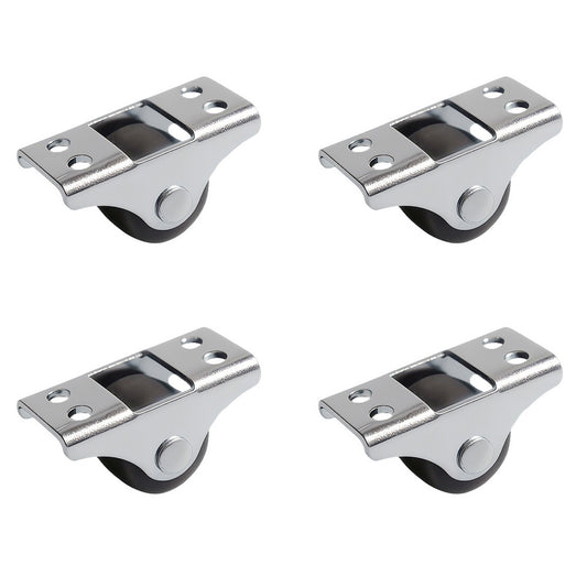 4Pcs 1/2 Inch Mini Fixed Caster Wheels  for Furniture Cabinets Under Bed Drawer