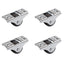4Pcs 1/2 Inch Mini Fixed Caster Wheels  for Furniture Cabinets Under Bed Drawer