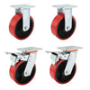 4 pcs 8-inch 200mm Extra Heavy Duty Industrial Swivel Castors with PU Wheel