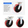 4 pcs 8-inch 200mm Extra Heavy Duty Industrial Swivel Castors with PU Wheel