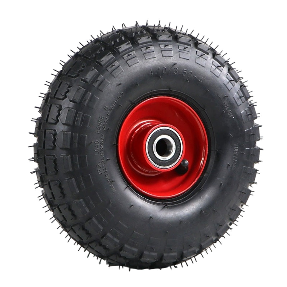 2 x 10" Hand Trolley Wheel Pneumatic Air 4.10/3.50-4 Heavy Duty Double Hub 20mm