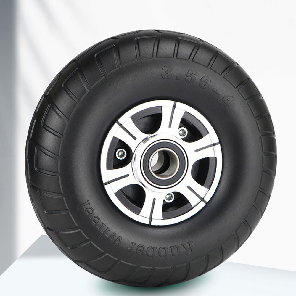 2 Pcs 10 Inch Solid Rubber Tire 3.50-4 Tire and Wheel Flat Free