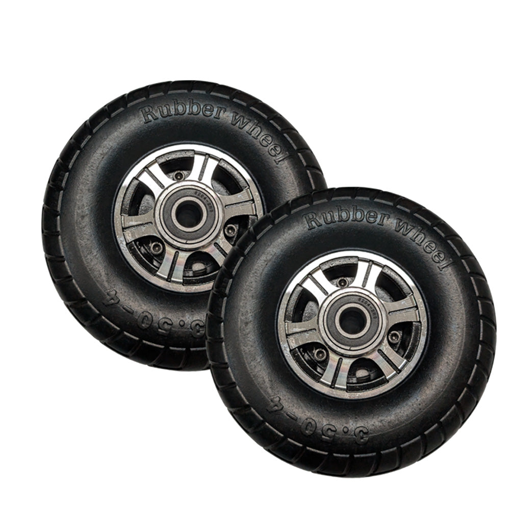 2 Pcs 10 Inch Solid Rubber Tire 3.50-4 Tire and Wheel Flat Free