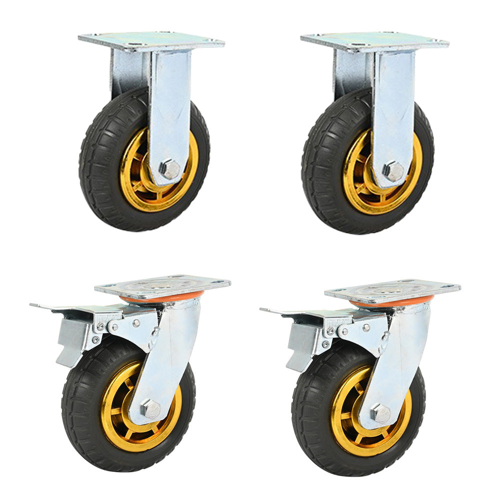 4pcs 4 Inch 100mm Silent Heavy Duty  Rubber Swivel Caster Wheels Main image