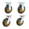 4pcs 4 Inch 100mm Silent Heavy Duty  Rubber Swivel Caster Wheels