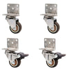 4Pcs 2 in L-Shape Rubber Caster Wheels Right Angle Mute Swivel Wheel