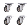 4Pcs 3 in TPR Mute Heavy Duty Furniture Swivel Caster Wheels