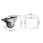 4Pcs 3 in TPR Mute Heavy Duty Furniture Swivel Caster Wheels
