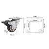 4Pcs 3 in TPR Mute Heavy Duty Furniture Swivel Caster Wheels