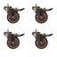 4 pcs 3 in M8 15mm Threaded Stem Swivel Caster Wheels TPR Mute Furniture Caster