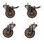 4 pcs 3 in M8 15mm Threaded Stem Swivel Caster Wheels TPR Mute Furniture Caster